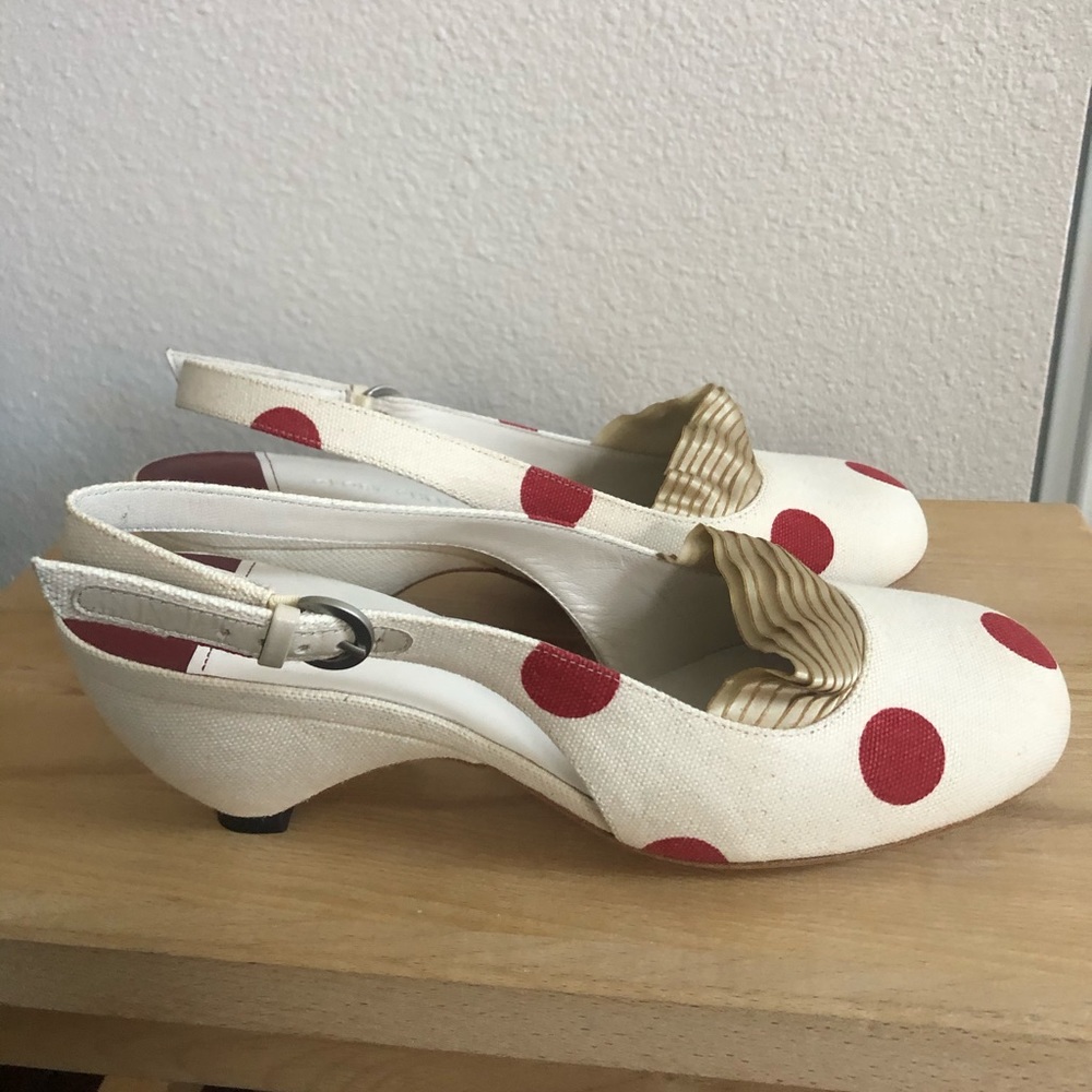 Anthropologie Glory Chen sling back short Heels 8